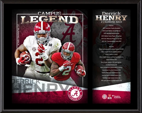 Derrick Henry Alabama Crimson Tide 12" x 15" Campus Legend Player Plaque Cover