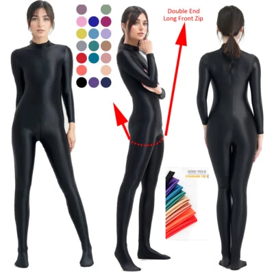 MJINM Glitzer Langarm Elasthan Tights Overalls Jumpsuit Bodysuit Rompers Fitness - Bild 1 von 4