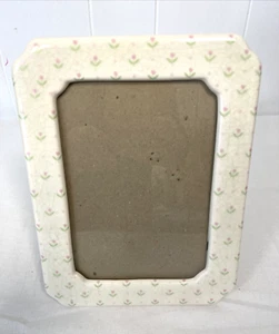 Cornice portafoto vintage 1983 Terragrafica ceramica piccola floreale (foto 5x7) impazzita - Foto 1 di 8