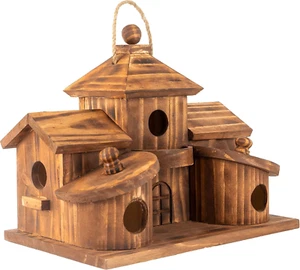 Bird Houses for Outside,Outdoor 5 Hole Bird House Room for 5 Bird Families Blueb - Picture 1 of 12