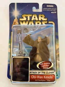 Star Wars Attack Of The Clones OBI-WAN KENOBI Jedi Starfighter Pilot w/Jedi Robe - Picture 1 of 2