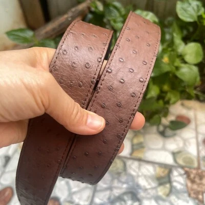 Cinturón Hombre, Cinturón Piel Pierna Avestruz Genuino, Cinturón Negro Avestruz, Hecho a Mano Foto 1 de 4