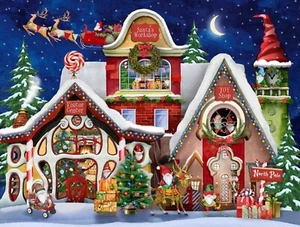 Christmas Jigsaw Puzzle by SunsOut Christmas Workshop 500 Piece Made in USA - Picture 1 of 3