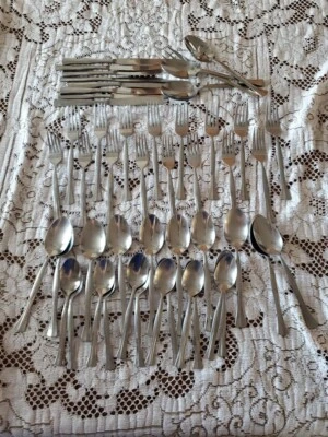 Oneida Prescott Flatware Lot Of 50. Service For 8 + serving Pieces. A3 - Image 1 of 4