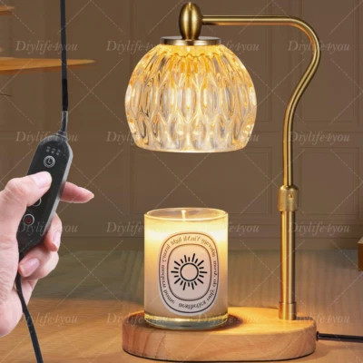 Calentador de Velas Lámpara con Temporizador, Regulable Lámpara de Vela Eléctrica Calentador con 2 Bombillas Foto 1 de 4