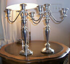 ANTIQUE POOLE STERLING SILVER 15 1/2' TALL PAIR CANDELABRAS STUNNING VERY RARE! 