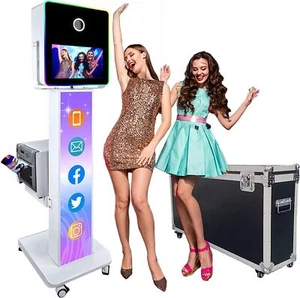 Mirror Photobooth Kiosk 15.6" Touch Screen Selfie Photo Booth w/ Flight Case - Picture 1 of 7