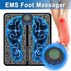 Portable EMS Electric Foot Massager Pad Blood Circulation Muscle Stimulator Mat - Picture 1 of 12
