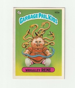 1986 Garbage Pail Kids #103a Wriggley Rene Gpk  Sticker Cards