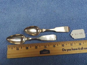 2 Coin Silver Desert Spoons, Trust, Baltimore, 21-49 - Picture 1 of 5
