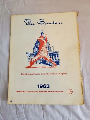 1963 WASHINGTON SENATORS BASEBALL PROGRAM FROM 7/14/63 VS. DETROIT TIGERS - NICE - Image 1 of 4