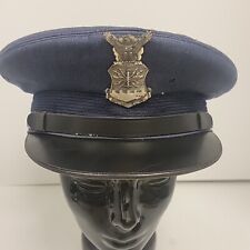 Vintage Us Air Force Visor Cap Military With Badge Size 7 1/2 Robert W. Taylor