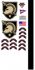 Army Black Knights football helmet decals 8 Mil Convex Gear Wrap - Picture 1 of 1
