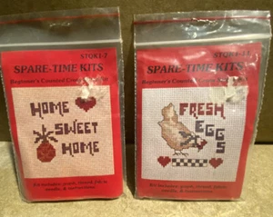 Spare-Time Kits Beginner's Counted Cross Stitch Kit Lot of 2 - Picture 1 of 5