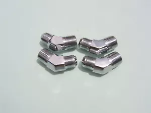 Lowrider Hydraulics 3/8" a #8jic, montaje de codo de 45 grados, cromo, 2 piezas - Imagen 1 de 2
