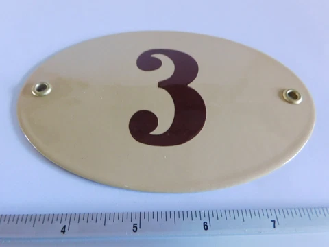 Old Vintage Art Nouveau Enamel Porcelain House Door Number Street Sign Plaque 3 Cover