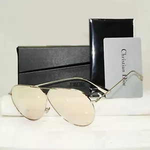 Dior Mirror Palladium Gold Pilot Metal Sunglasses Mens Womens Stellaire 3 010SQ - Picture 1 of 12