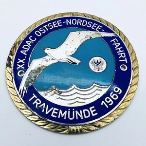 ADAC BADGE OSTSEE NORDSEE 1969 ENAMEL BIRD WATER SEA OLDTIMER GERMANY PORSCHE - Picture 1 of 8