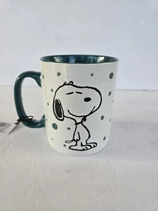 Large Coffee Mug Peanuts Teal Freckled Joy. Snoopy With Dots. 15 Ounce. New. - Picture 1 of 4