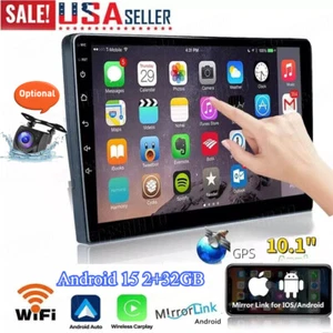 10.1" Car Stereo Radio Auto Carplay Android 15 Double 2Din Touch Screen GPS WIFI - Picture 1 of 25