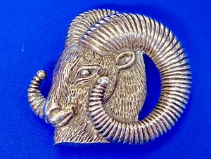 Arte de cabeza de carnero de oveja cighorn de montaña - Hebilla de cinturón de plata esterlina numerada Wilson - Imagen 1 de 22