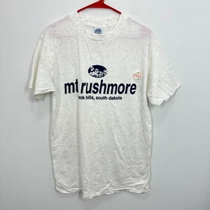 Mt. Camiseta Rushmore Gris Brezo Vintage Puntada Única Gráfica Inventario Muerto Talla Med - Imagen 1 de 7