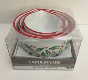 Juego de tazas medidoras clásicas Farberware diseño acebo HOME SWEET HOME NUEVO en caja - Imagen 1 de 1