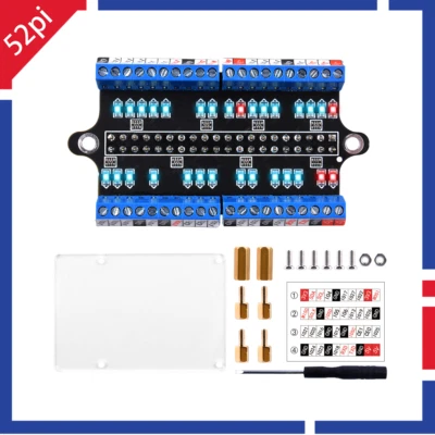 52Pi Raspberry Pi GPIO Expansion Board LED Screw Terminal Hat With Screwdriver - Bild 1 von 4