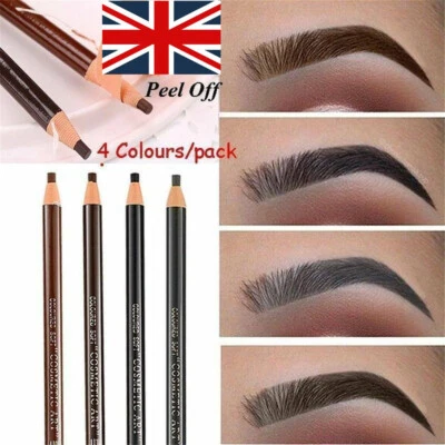 4x Waterproof Microblading Eyebrow Peel-off Pencils Makeup Eye Brow Cosmetics UK - Image 1 of 4