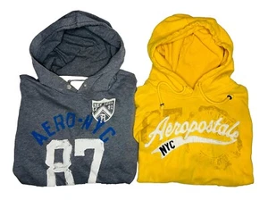 *SET* Aeropostale Y2K Herren grau/gelb kuschelige Hoodies; L - Bild 1 von 12