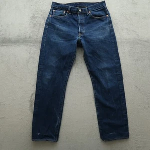 Levi's 501 Jeans Mens Size 34x34(32x31 Actual) Blue Original Straight Button Fly - Picture 1 of 20