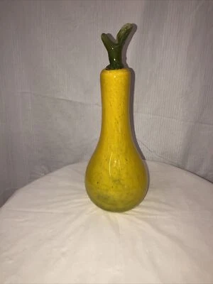 Handmade Blown  Glass Pear / Yellow # 1 - Image 1 of 4
