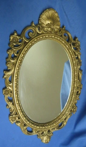 VINTAGE MID CENTURY GOLD OVAL MIRROR BURWOOD DART SYROCO Cover