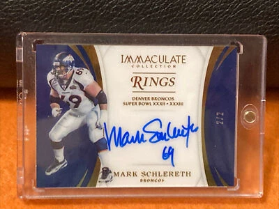 2018 PANINI IMMACULATE MARK SCHLERETH SUPER BOWL RINGS ON CARD AUTO SSP# 2/2 - Image 1 of 4