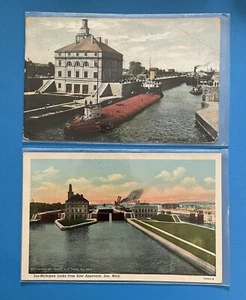 Soo Locks Sault Ste Marie Michigan Vintage Postcard Lot - Picture 1 of 4