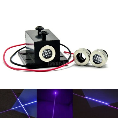 Violett/Blau 405nm 20mW Fokussierbarer Punkt Linie Kreuz Laser Modul Kühlkörper - Bild 1 von 4