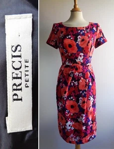 PRECIS PETITE 50s Style Floral Pencil Dress Size 12 Wedding Guest - Picture 1 of 15