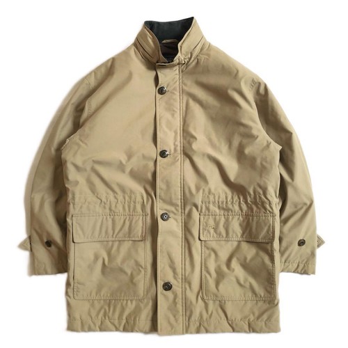 Cappotto Burberry anni 80 imbottito stand colletto beige cotone poliestere per uomo taglia US M