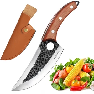 Handmade Knife Hand Forged Boning Knife with Sheath, Viking Knife, Meet Cleaver - Picture 1 of 11