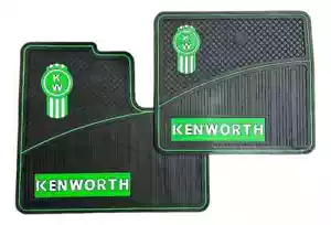 Kenworth Rubber Truck Floor Mats OEM W/Logo for all T600 T800 W900 to year 2000 - Picture 1 of 1
