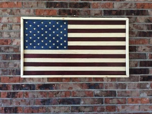 Holz Amerikanische Flagge Dekoration Handarbeit - Bild 1 von 8