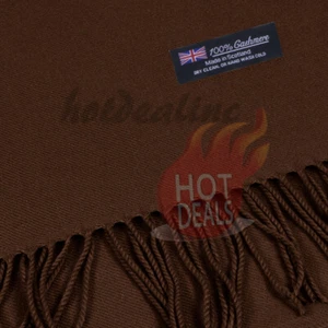 100% CASHMERE Scarf Check Tartan Plaid Wrap Plain Scarves Winter Warm - Picture 1 of 59