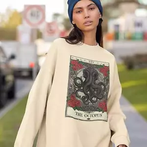 The Octopus Tarot Card Sweatshirt, Ocean Animal - Picture 1 of 13