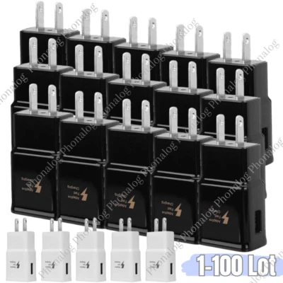 Wholesale Bulk Adaptive Fast USB Wall Charger Block Power Adapter For Samsung LG - Image 1 of 4