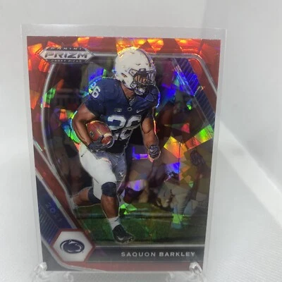 2021 Prizm Draft Picks Saquon Barkley Red Cracked Ice Prizm #88~ PACK FRESH!! - Image 1 of 2