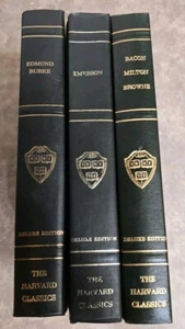 Lot Of 3 Harvard Classics Deluxe Ed Bacon, Milton, Browne, Emerson, Edmund Burke - Picture 1 of 14