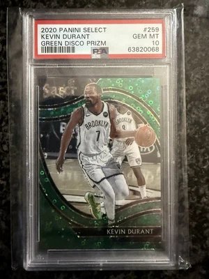 2020-21 Panini Select KEVIN DURANT Green Disco #/5 - PSA 10 Gem Mint - Image 1 of 2