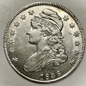 1836 Capped Bust Early US Silver Half Dollar. Solid AU Sharp Strike - Picture 1 of 2
