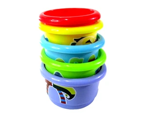 Alphabetical and Numerical Stacking Cups Set of 5 Sizes Small - Medium Plastic - Picture 1 of 23