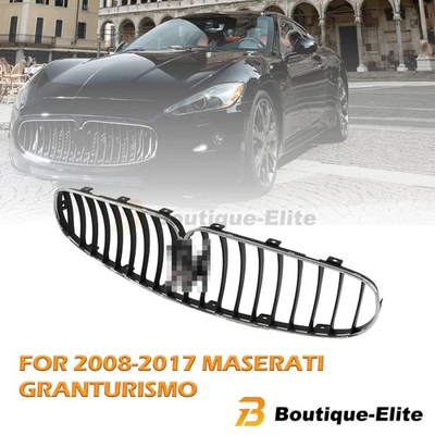 NEW For 2008-2017 Maserati GranTurismo Black+Plating Front Bumper Grill - Image 1 of 4